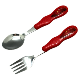 Lightning McQueen Red Handled Stainless Steel Fork and Spoon Set