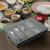 Sorbus Flatware Storage Case with Clear Lid, Great Fabric Container Box Chest for Organizing Utensils, Silverware, Flatware, Large Capacity, Gray