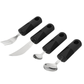 Weighted Utensils, 4 Pieces Anti Shaking Stainless Steel Parkinsons Utensils For Elderly