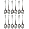 12 Pc Dinner Spoons Stainless Steel Silverware Cutlery Soup Utensil Flatware Set