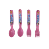 4pcs Disney Cinderella Flatware Set - Pink Color Kids Froks And Sppon Set