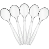 PLASTICPRO Clear Plastic Soup Spoons Heavy Duty Disposable Silverware, 100-Pack