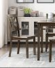 Charcoal Brown Finish 5PC Dining Set Table and 4 Side Chairs X-Back Design Kitchen Dining Furniture Wooden Transitional Breakfast