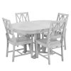 TOPMAX Rustic 5-Piece Extendable Dining Table Set Round Trestle Table and 4 Cross Back Dining Chairs for Kitchen, Dining Room, Gray