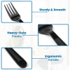 Faithful Supply 50 Black Plastic Silverware Sets - Perfect for Weddings, Birthdays and Events