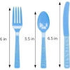 DecorRack Disposable Forks, Knives, Spoons, Party Utensils, Light Blue (96 Pcs)