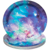 168 Pieces Galaxy Party Supplies with Paper Plates, Napkins, Cups, and Cutlery for Outer Space Birthday Party Decorations (Serves 24)