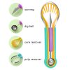 3-in-1 Fruit Digger Fruit Carving Knife Set Cutter Fruit Platter Separator Kitchen Gadgets Watermelon Ice Cream Baller Scoop