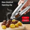 2in1 Chestnut Machine Kitchen Accessori Stainless Steel Chestnut Cracker Opener Sheath Cutter Metal Nuts Clip Walnut Pliers Tool