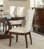 Modern Traditional 5pc Dining Set Table with Extension Leaf and 4 Upholstered Chairs Dark Cherry Finish Wooden Kitchen Dining Furniture