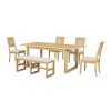 TOPMAX Modern 78inch 6-Piece Extendable Dining Table Set, 4 Upholstered Dining Chairs and Dining Bench, 18" Butterfly Leaf, Natural